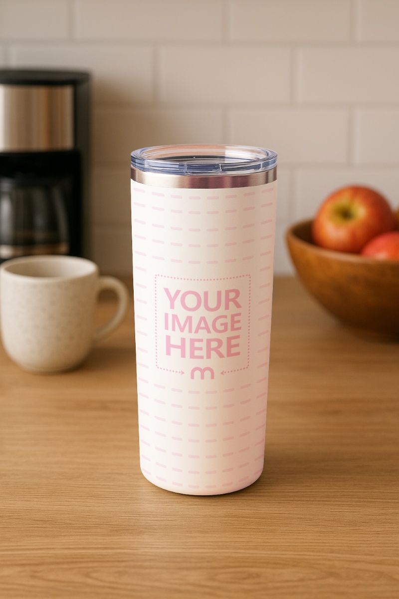 Modern Tumbler Mockup with Home Decor Background preview image