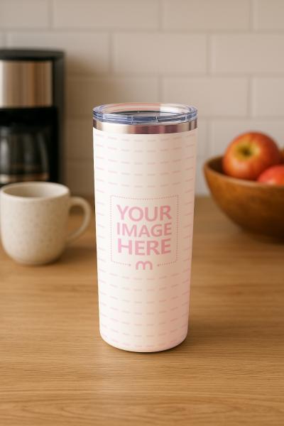 Modern Tumbler Mockup with Home Decor Background