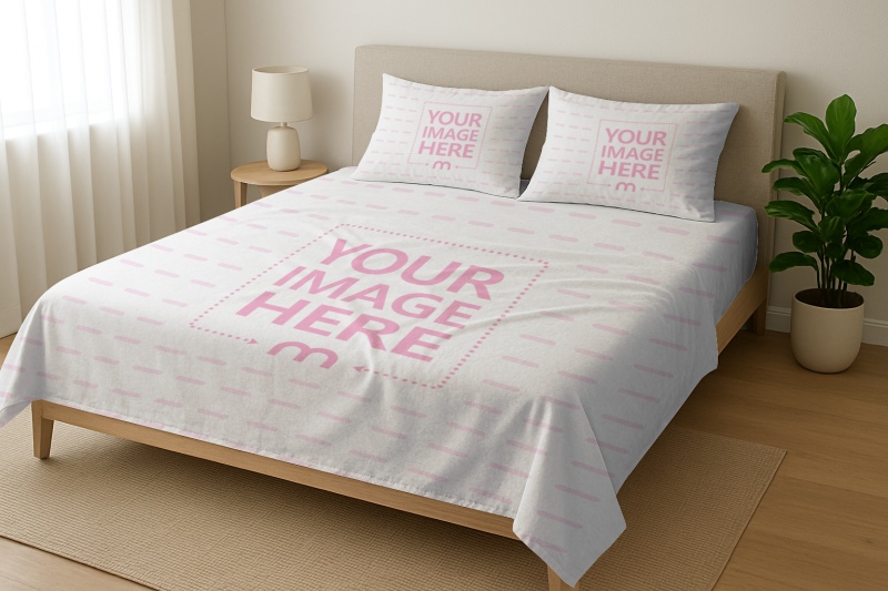 Bedsheet and Pillows Mockup Generator preview image