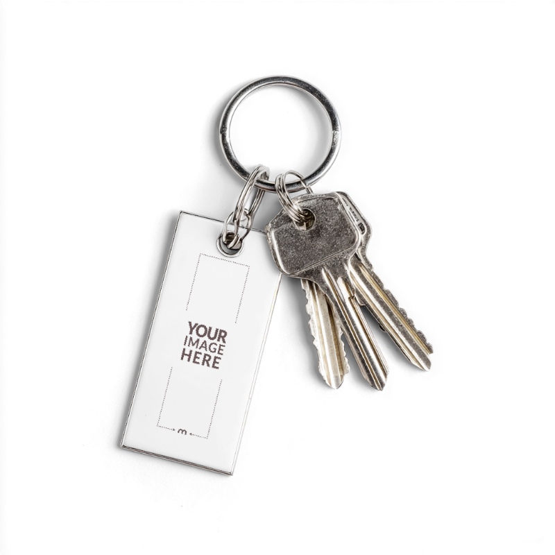 Keyring Mockup with Tag for Corporate Identity and Keychain Design preview image