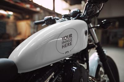 Motorcycle Fuel Tank Mockup for Custom Paint Branding Concepts