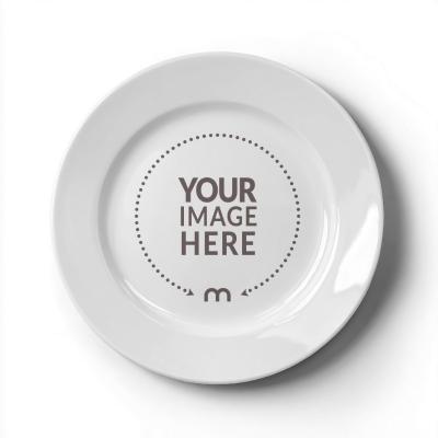 Top View Ceramic Plate Mockup for Tableware Branding