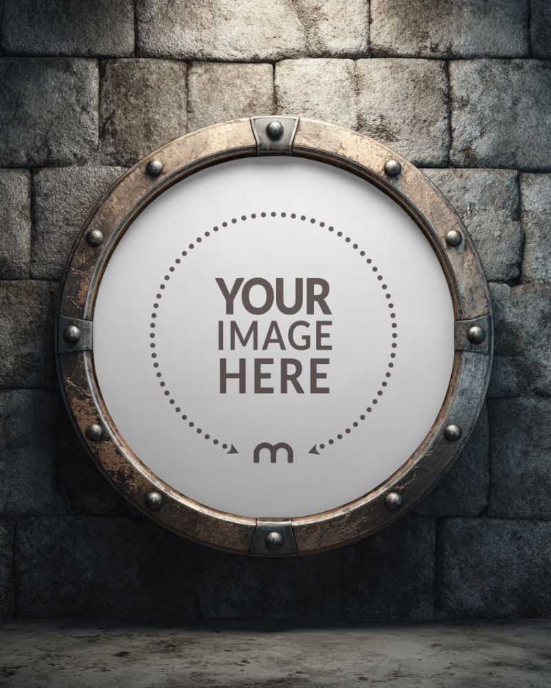 Shield Mockup for Gaming Merchandise and Medieval Concepts preview image