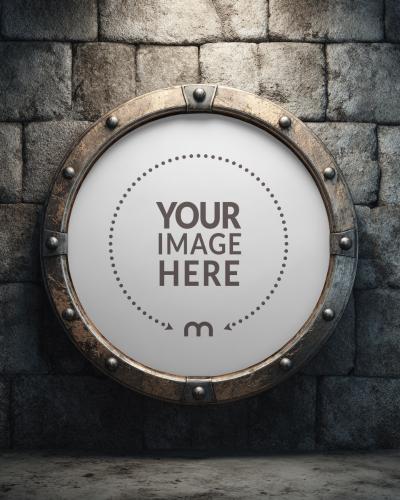 Shield Mockup for Gaming Merchandise and Medieval Concepts