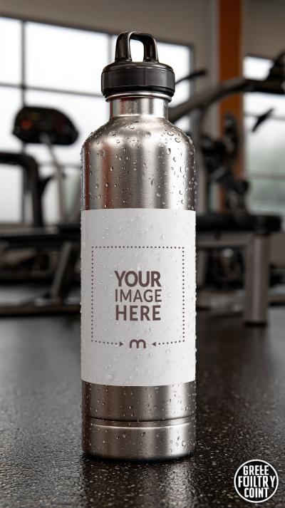 Steel Bottle Mockup for Fitness and Beverage Branding