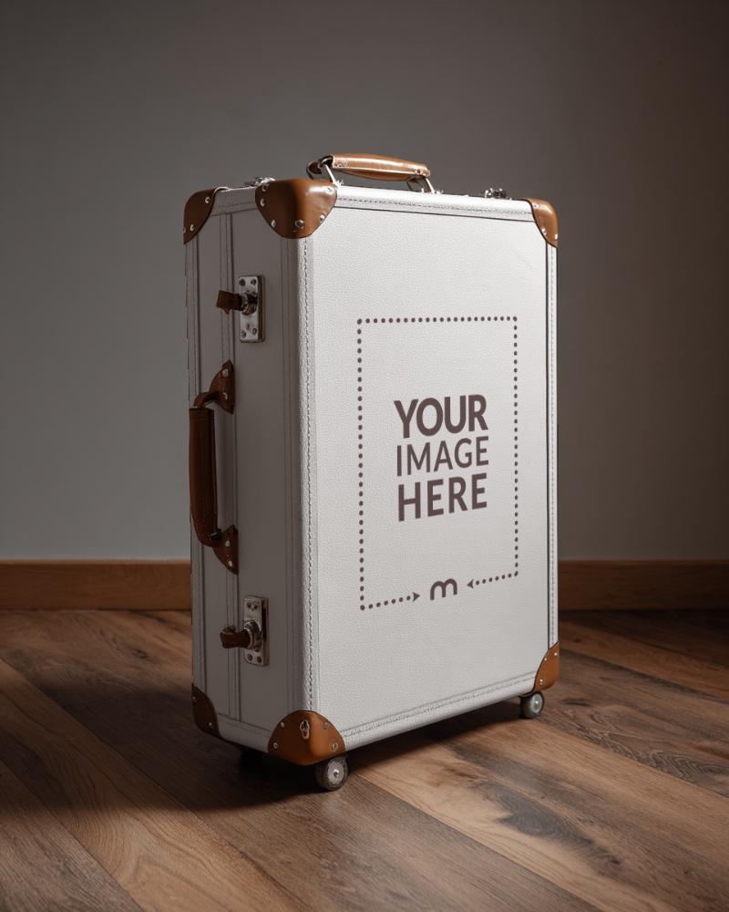 Vintage Suitcase Mockup for Retro Travel Branding Concepts preview image
