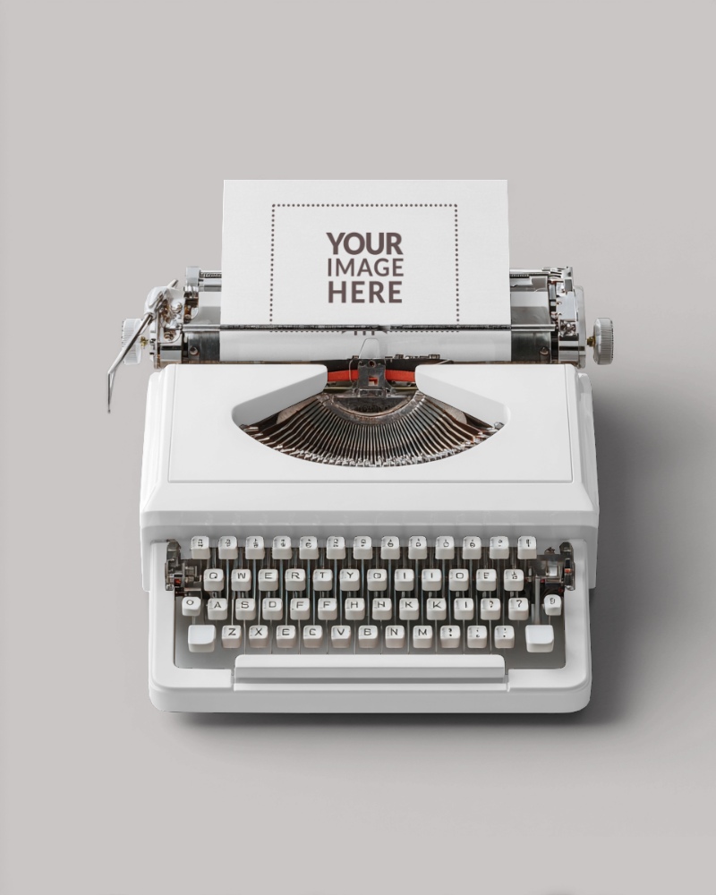 Typewriter Mockup for Publishing and Creative Writing Ads preview image