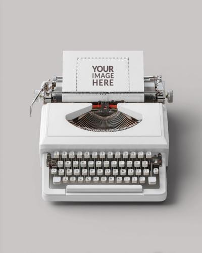 Typewriter Mockup for Publishing and Creative Writing Ads