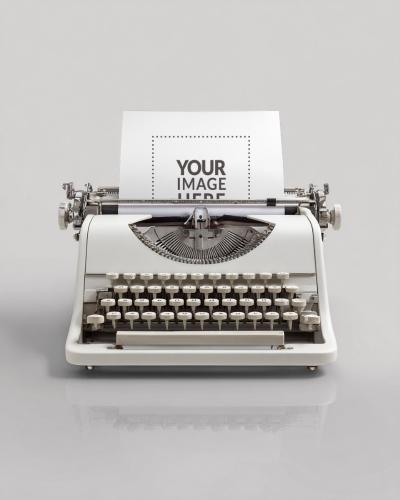 Typewriter Mockup for Retro Office and Typography Branding