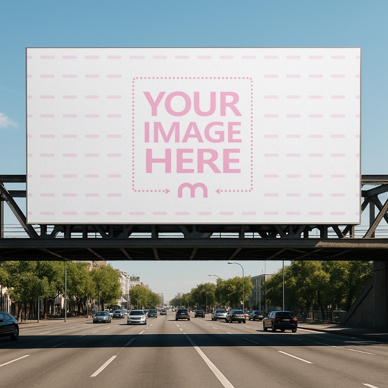 Billboard Mockup on Highway Bridge for Large-Scale Outdoor Ads preview image