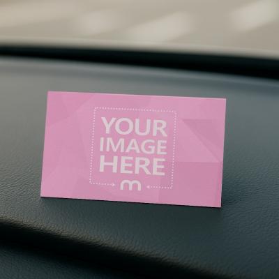 Business Card Mockup on Car Dashboard for Branding Concepts