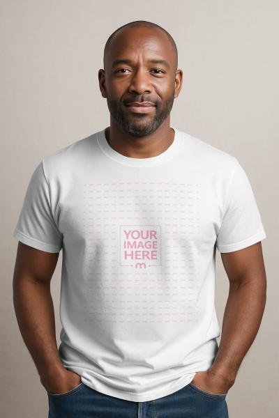 Hoodie Mockup on Middle-Aged Black Man for Apparel Promotion