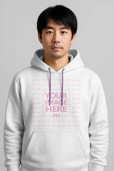 Hoodie Mockup on Asian Man for Modern Lifestyle Branding