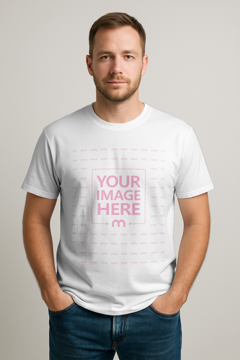 Hoodie Mockup on Male Model Standing for Urban Outfits preview image