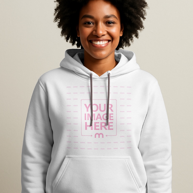 Hoodie Mockup on Smiling Woman for Everyday Casual Fashion preview image
