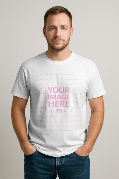 Hoodie Mockup on Male Model Standing for Urban Outfit Campaigns