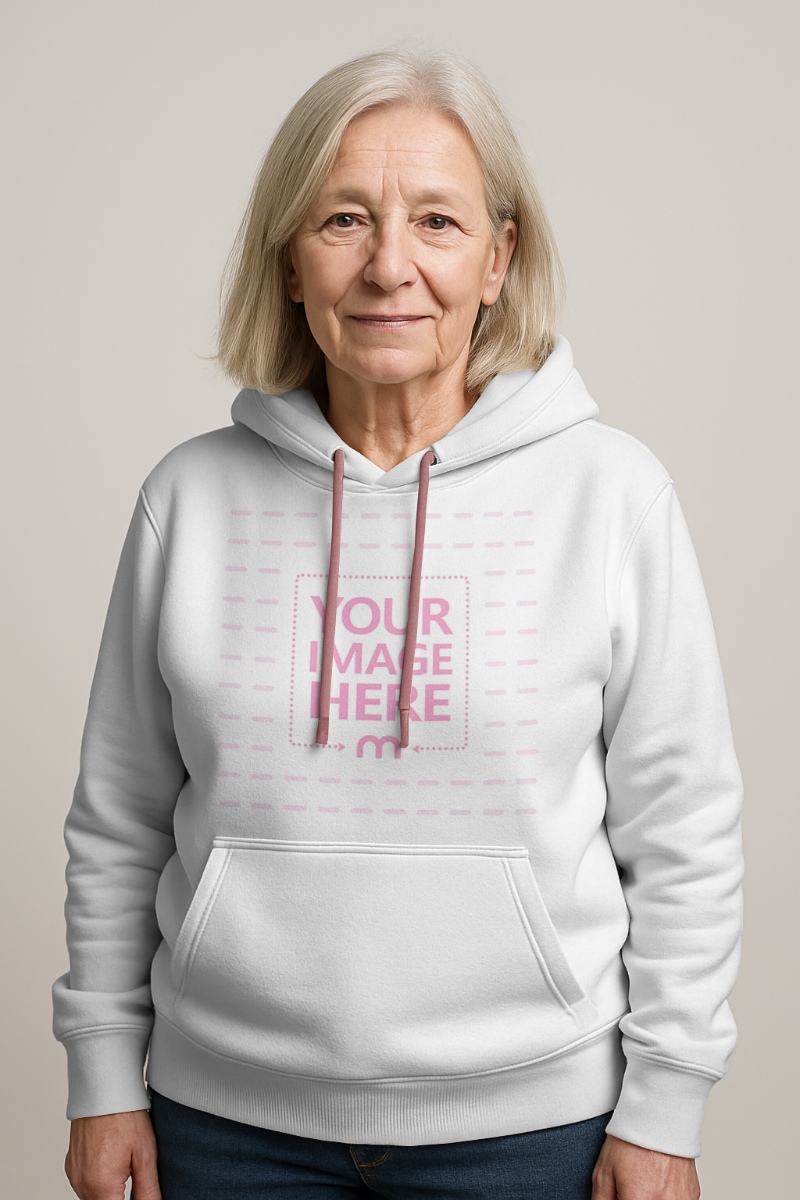 Hoodie Mockup on Senior Female for Everyday Apparel preview image