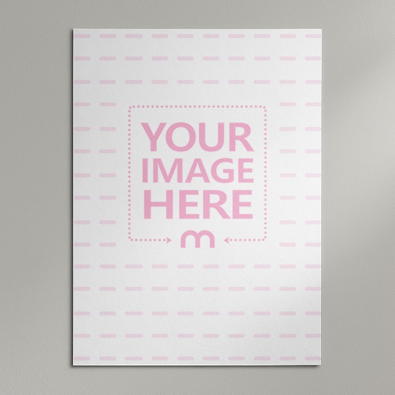 Poster Mockup on Neutral Wall for Minimalist Design Display preview image