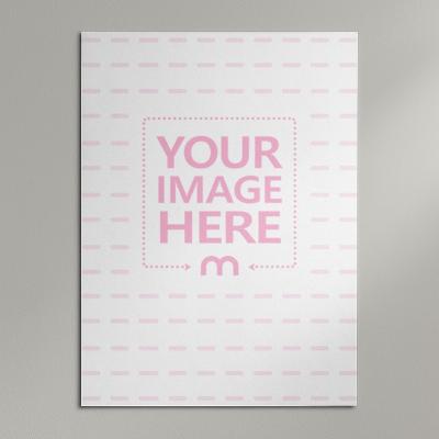 Poster Mockup on Neutral Wall for Minimalist Design Display
