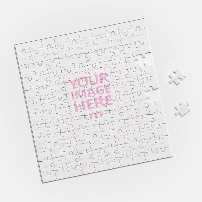 120-Piece Jigsaw Puzzle Mockup with Loose Pieces preview image