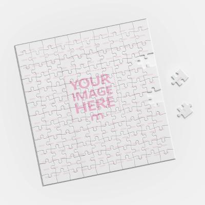 120-Piece Jigsaw Puzzle Mockup with Loose Pieces