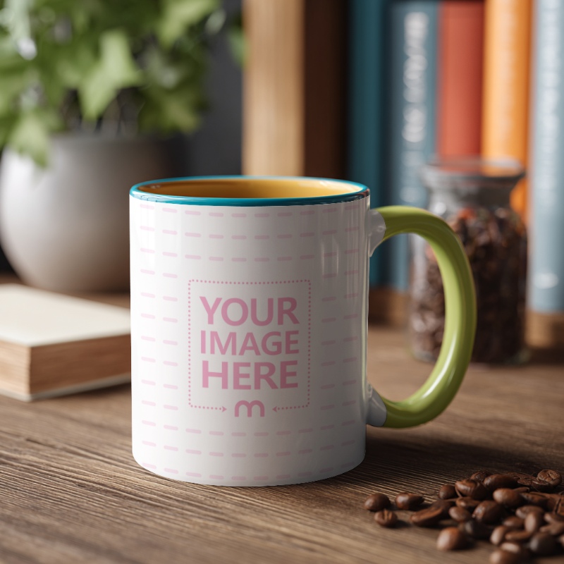 11oz Ceramic Coffee Mug Mockup with Morning Coffee preview image