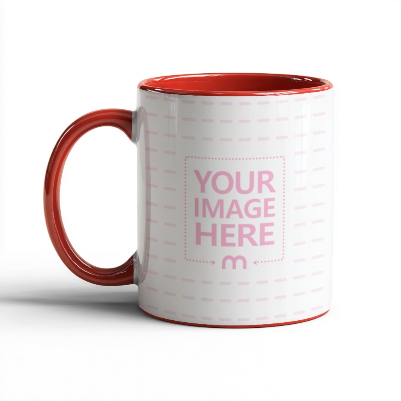 11oz Accent Coffee Mug Mockup on White Background preview image