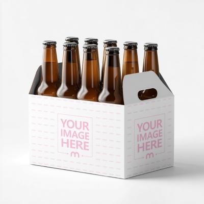 9-Pack Beer Box Mockup with Cardboard Packaging