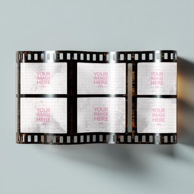 Vintage 16mm Film Strip Mockup with for Cinematic Retro Effects