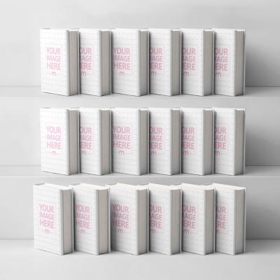Hardcover Book Mockup in 18 Stack Grid for Publishing Design