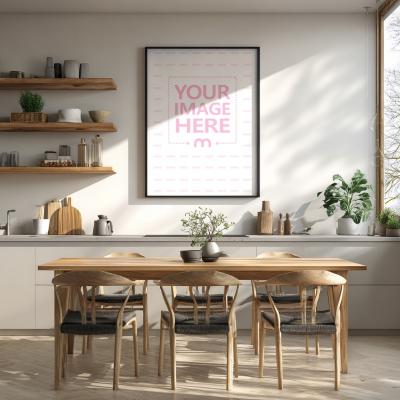 18x24 Canvas Mockup on Kitchen Wall with Dining Table