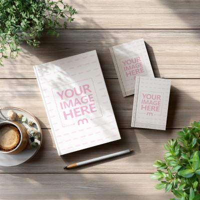Bundle Mockup with Book Cover and Two Small Books Top View
