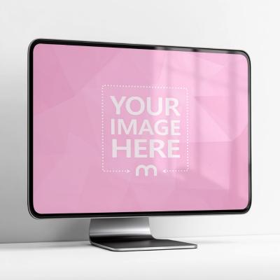 Screen Display Mockup in Isolated Background