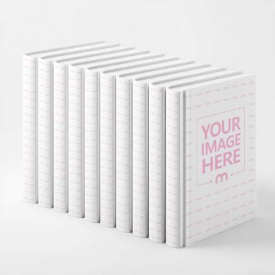 Hardcover Book Mockups Showing Front Cover and Stacked Spines