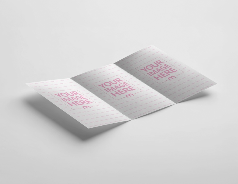 Flat Lay Trifold Brochure Mockup for Marketing Presentation preview image