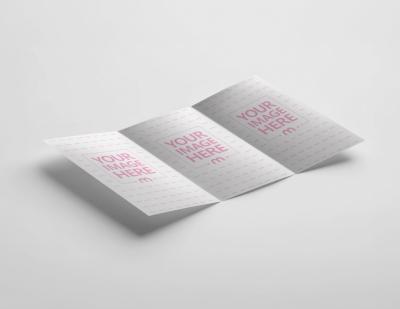 Flat Lay Trifold Brochure Mockup for Marketing Presentation