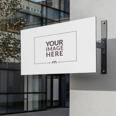 Metal Sign Mockup for Wall-Mounted Retail Branding
