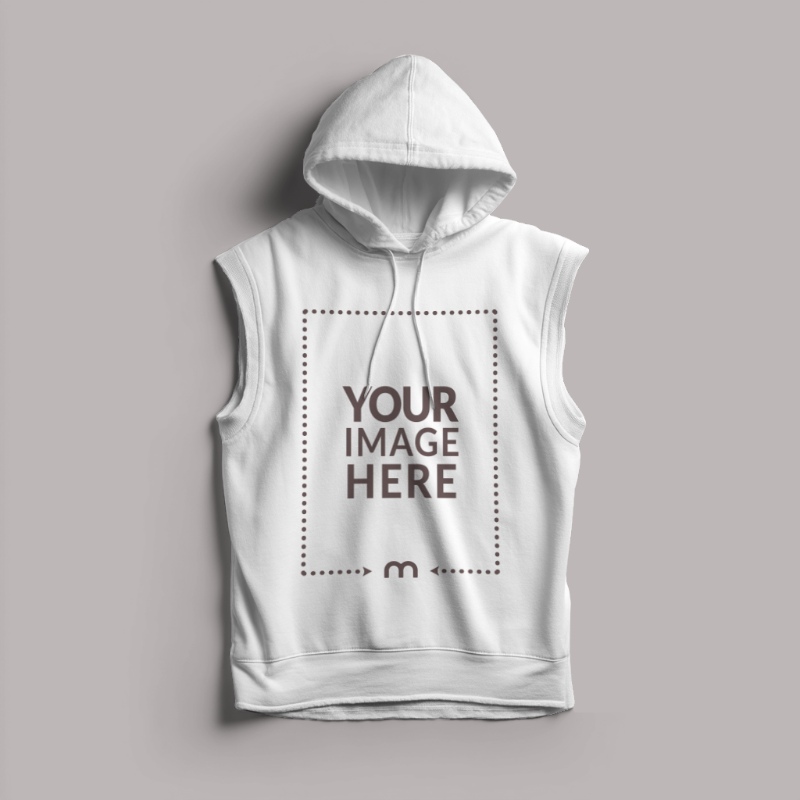 Sleeveless Hoodie Mockup in Flat Lay Style for Sportswear preview image