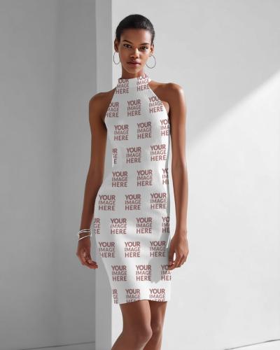 Bodycon Dress Mockup in Studio Setup for Fashion Campaigns
