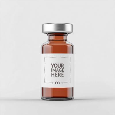 Injection Bottle Label Mockup for Pharmaceutical Branding
