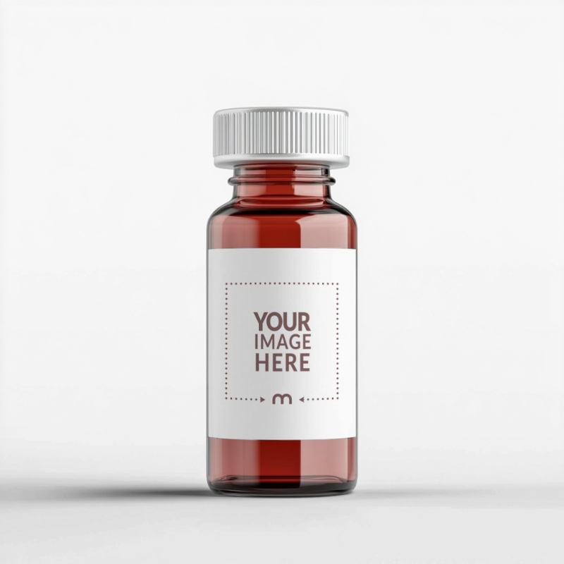 Injection Bottle Label Mockup for Medical Packaging Design preview image