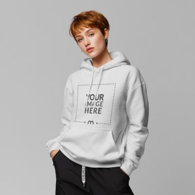 Hoodie Mockup on Female Model with Short Hair
