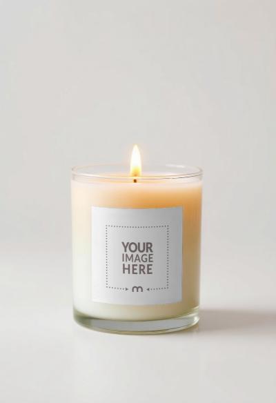 Candle Label Mockup in Isolated Studio View