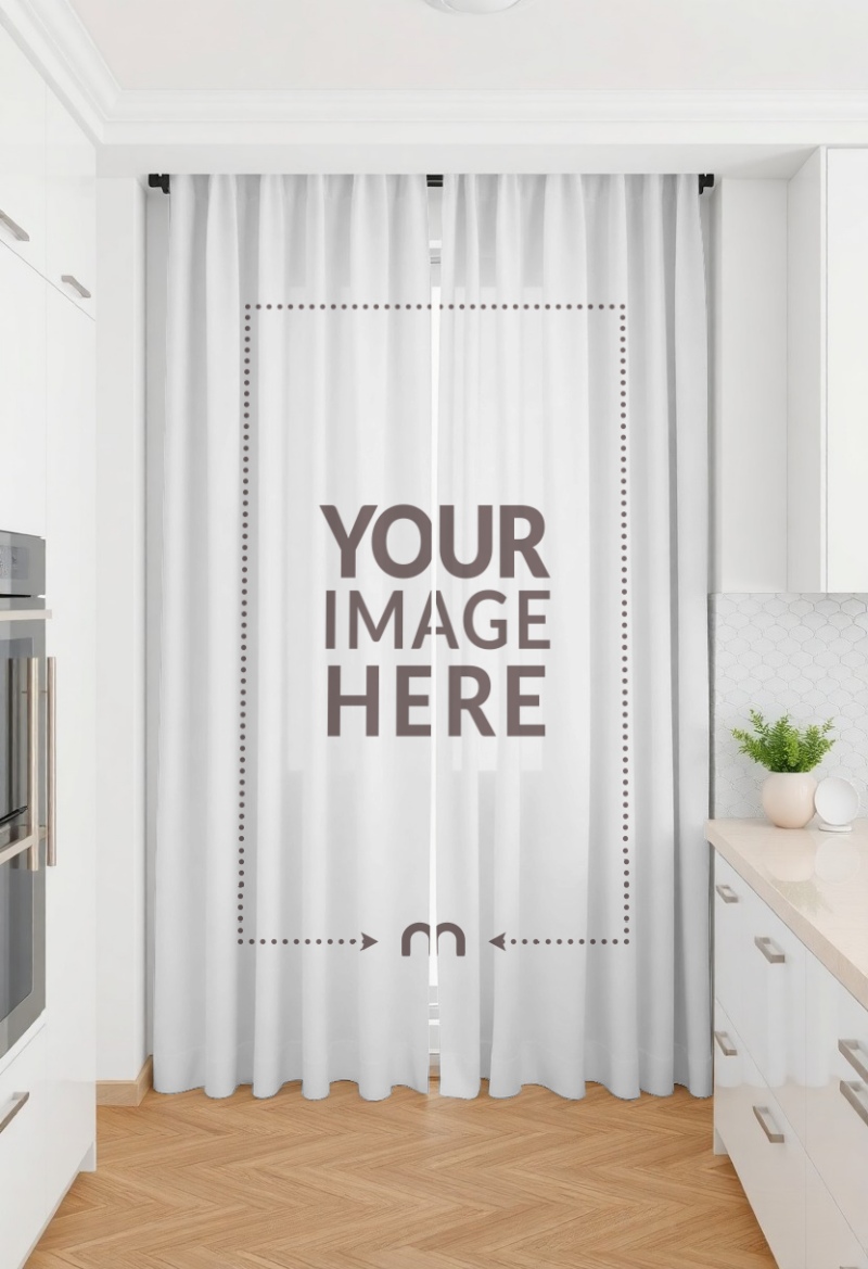 Curtain Mockup for Kitchen Room Interior Design preview image