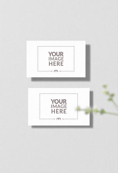 Business Card Mockup Front and Back Top View