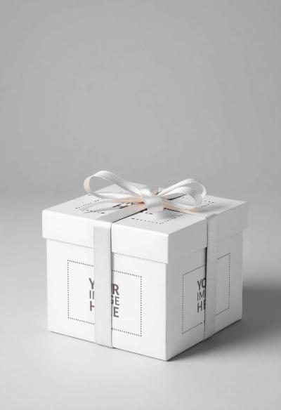 Gift Box Mockup with Ribbon on Isolated Background