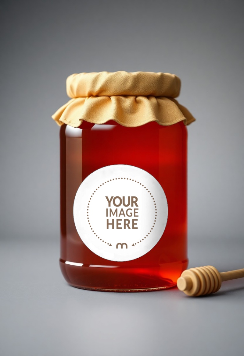 Honey Jar Round Label Mockup for Product Branding preview image