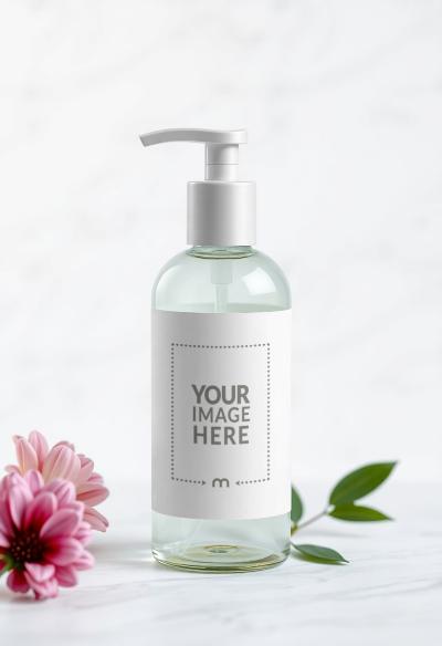 Hand Wash Pump Bottle Label Mockup Design