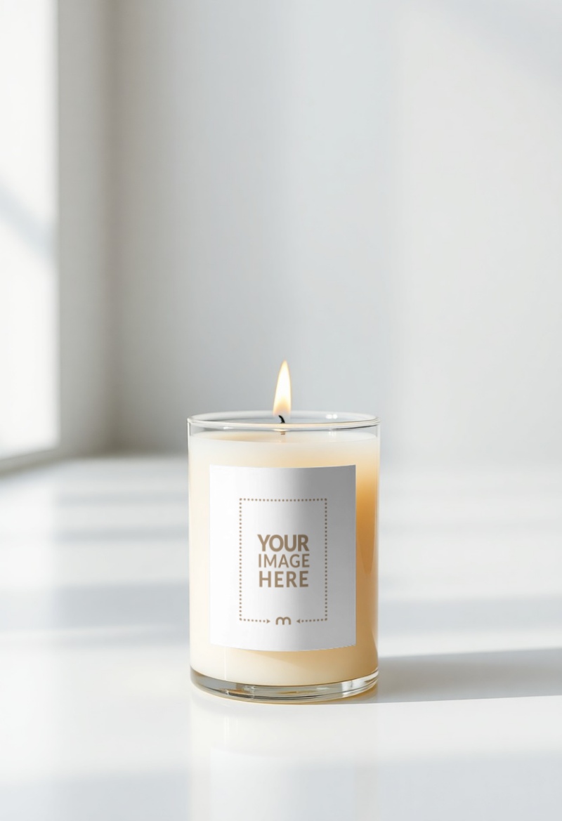 Scented Candle Label Mockup on White Background preview image