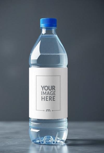 Water Bottle Label Mockup for Beverage Branding